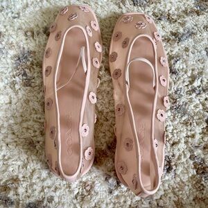 COACH Emilia Tea Rose Mesh Ballet Flats